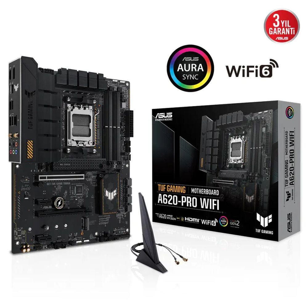 ASUS TUF GAMING A620-PRO WIFI, 4xDDR5, 2x M.2, HDMI, DP, Type-C, AM5 S