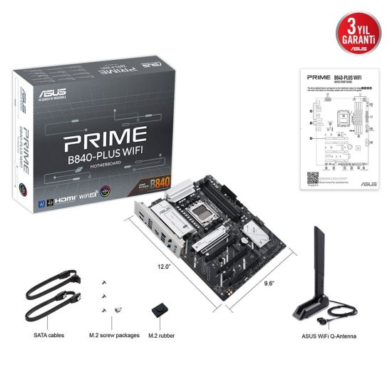 ASUS PRIME B840-PLUS WIFI, 4xDDR5, 3x M.2, HDMI, DP, Type-C, WI-FI 6E,