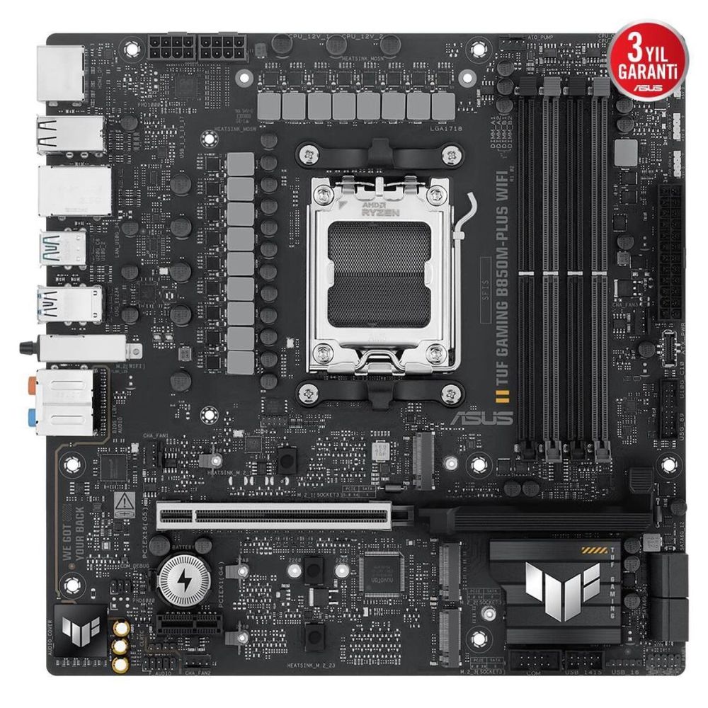 ASUS TUF GAMING B850M-PLUS WIFI, 4xDDR5, 3x M.2, HDMI, DP, Type-C, Wi-