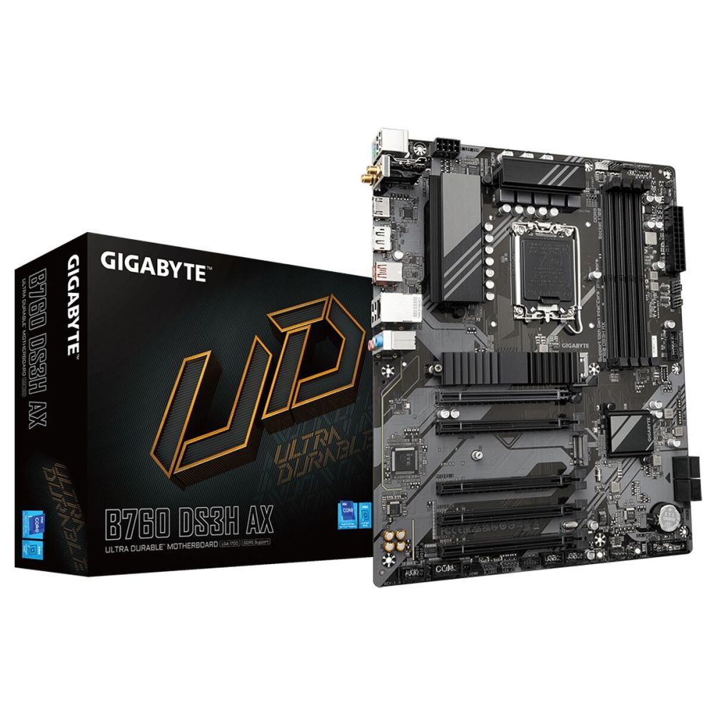 GIGABYTE B760 DS3H AX, rev.1.0, 4xDDR5, 2xM.2, DP, HDMI, Type-C, Wi-Fi