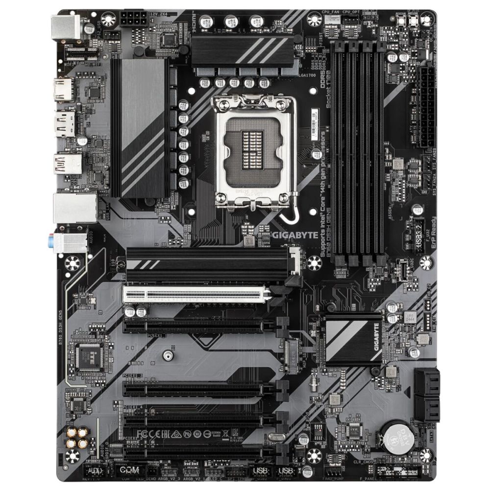 GIGABYTE B760 DS3H GEN5, 4xDDR5, 2xM.2, DP, HDMI, Type-C, 13-14.Nesil,