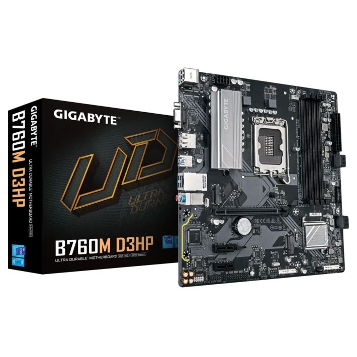 GIGABYTE B760M D3HP DDR5, 4xDDR5, 2xM.2, DP, HDMI, VGA, 12-13.14.Nesil
