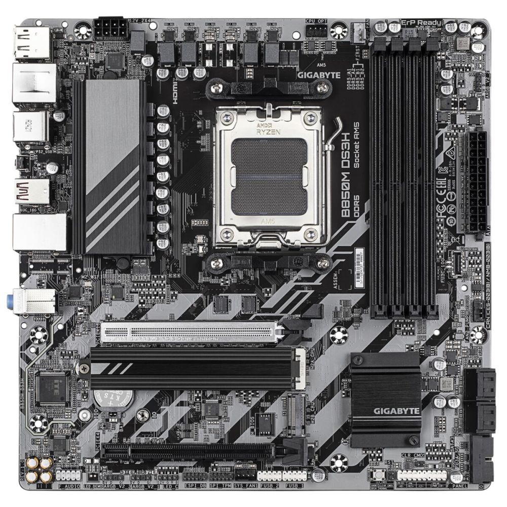 GIGABYTE B850M DS3H, 4xDDR5, 2xM.2, 2xDP, HDMI, Type-C, AM5 Soket GAMI