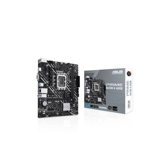 ASUS PRIME H610M-K ARGB, 2xDDR5, M.2,D-SUB, HDMI,12-13.14.Nesil, LGA17