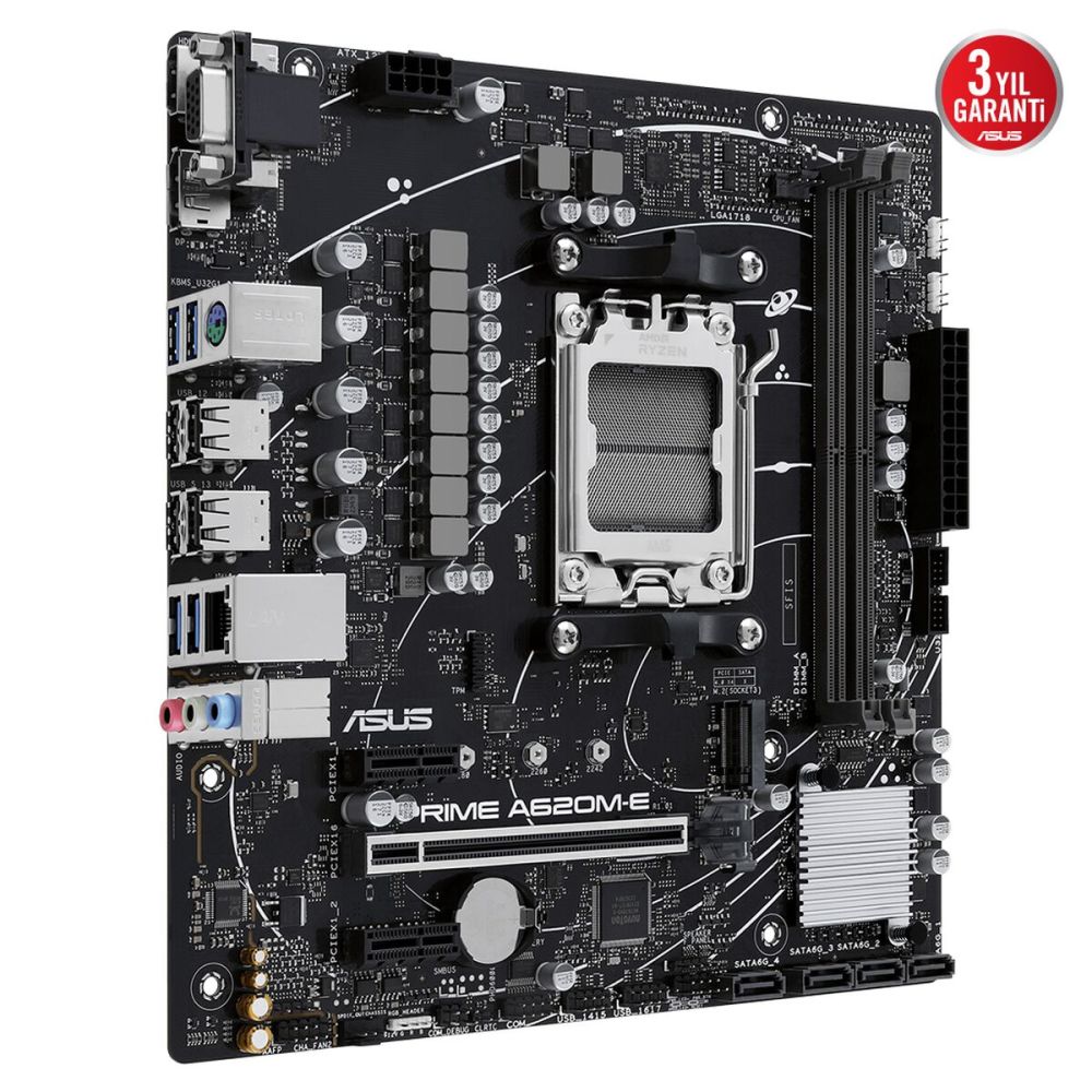 ASUS PRIME A620M-E-CSM, 2xDDR5, 1x M.2, D-SUB, DP, HDMI, AM5 Soket Ana