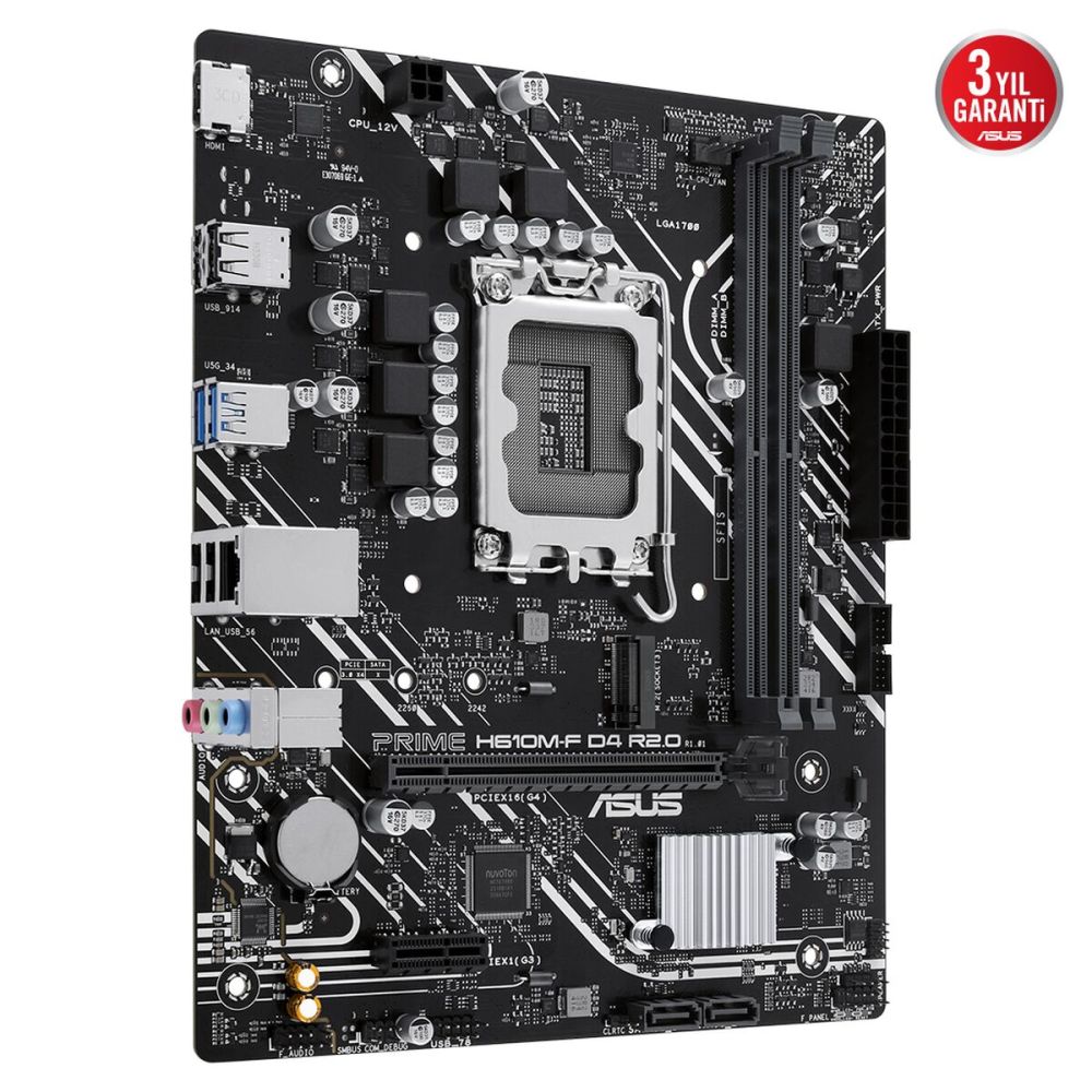 ASUS PRIME H610M-F D4 R2.0, 2xDDR4, M.2, HDMI, 12-13.14.Nesil, LGA1700