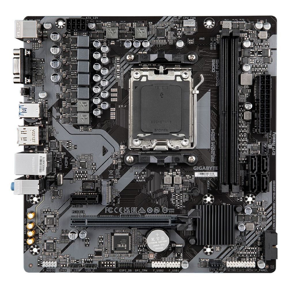 GIGABYTE A620M-S2H, rev.1.2, 6400MHz, 2xDDR5, 1x M.2, D-SUB, HDMI, DP,