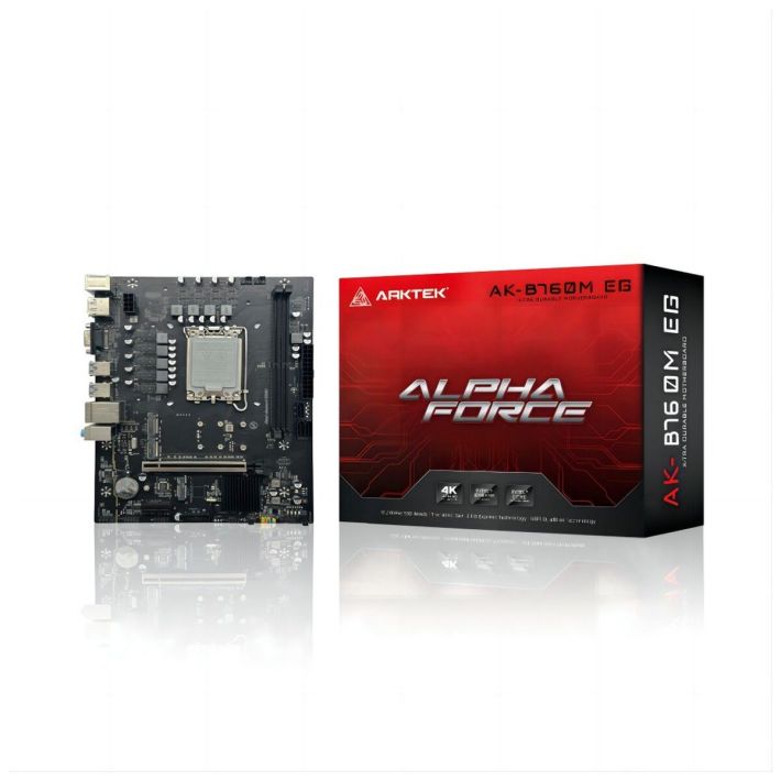 ARKTEK ALPHA FORCE, AK-B760M EG, 2xDDR5, 2x M.2, D-SUB, HDMI, DP, 12-1