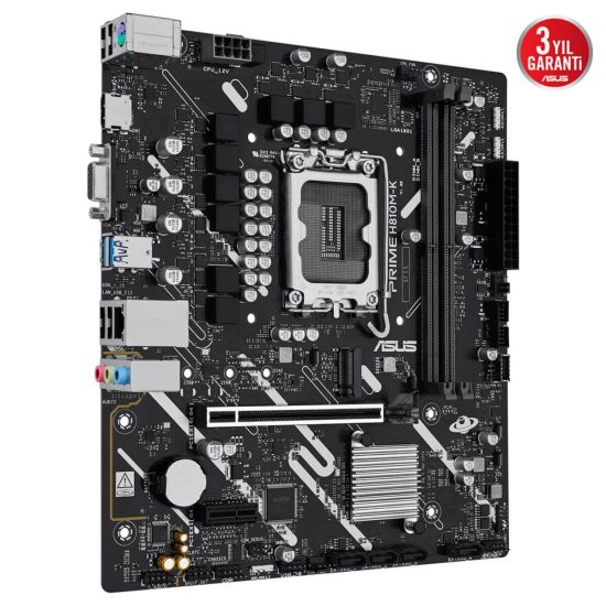 ASUS PRIME H810M-K, 2xDDR5, M.2, HDMI, D-SUB, LGA1851 Soket, ATX Anaka