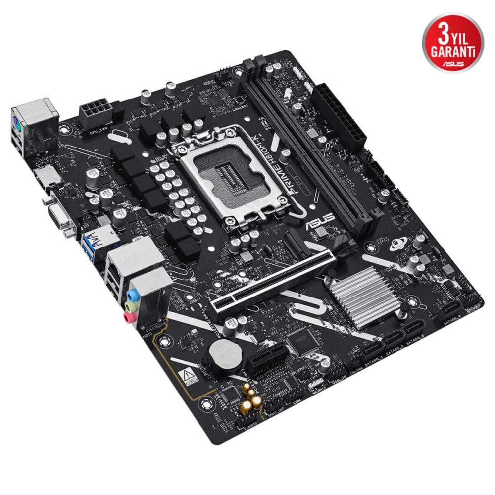 ASUS PRIME H810M-K, 2xDDR5, M.2, HDMI, D-SUB, LGA1851 Soket, ATX Anaka