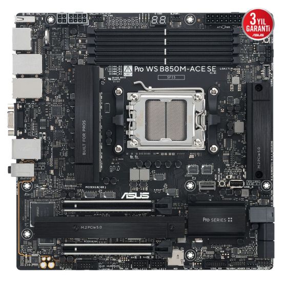 ASUS PRO WS B850M-ACE SE, 4xDDR5, 2xM.2, HDMI, DP, Type-C, D-SUB, PCIe
