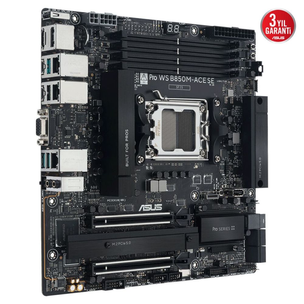 ASUS PRO WS B850M-ACE SE, 4xDDR5, 2xM.2, HDMI, DP, Type-C, D-SUB, PCIe