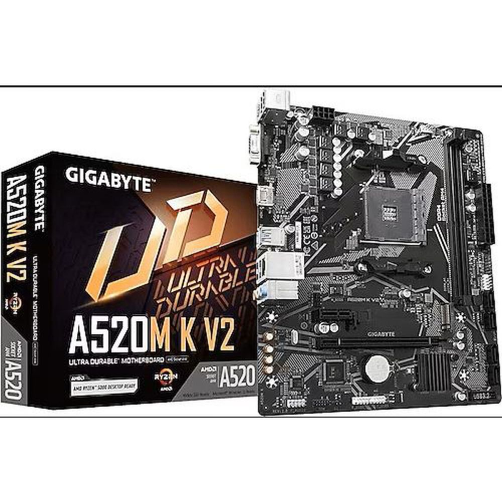 GIGABYTE A520M-K V2 DDR4 5100(OC) VGA HDMI AM4 PCI-E GEN3 M.2 USB 3.2 