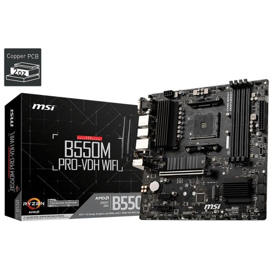 MSI B550M PRO-VDH WIFI DDR4 4400MHZ 1XVGA 1XHDMI 1XDP 2XM.2 USB 3.2 MA