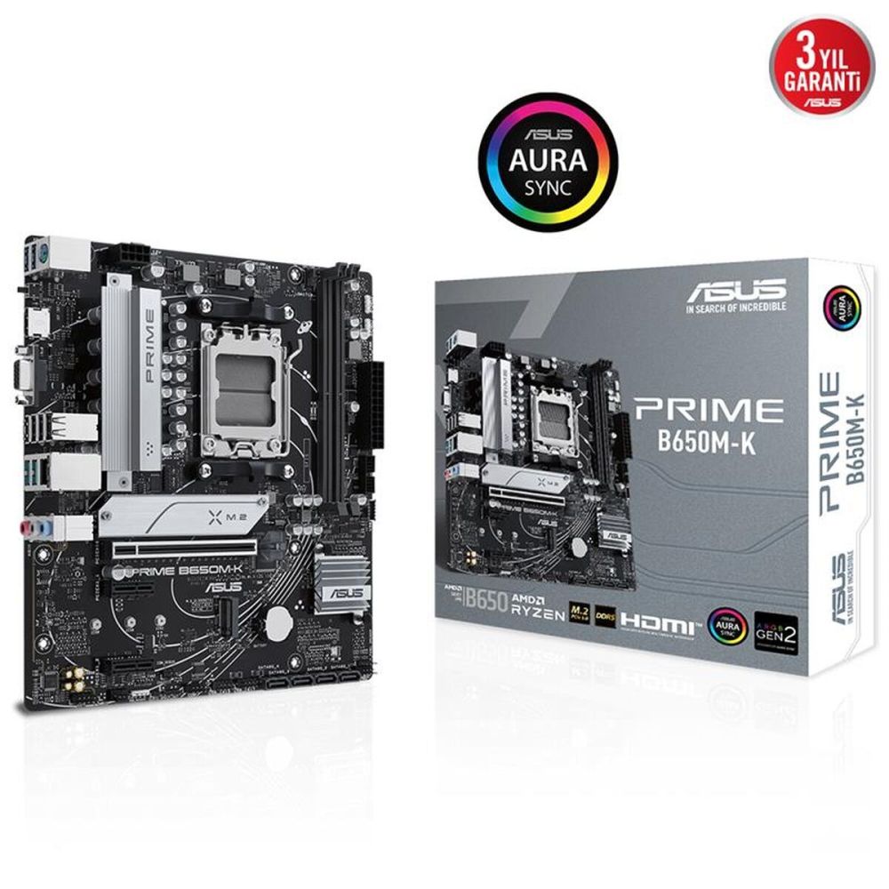 ASUS PRIME B650M-K DDR5 6400MHZ 1XVGA 1XHDMI 2XM.2 USB 3.2 MATX AM5 (A