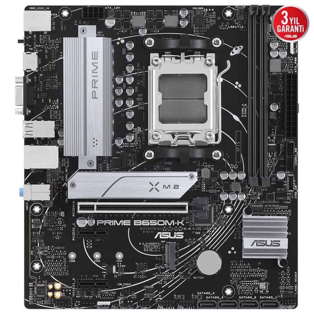 ASUS PRIME B650M-K DDR5 6400MHZ 1XVGA 1XHDMI 2XM.2 USB 3.2 MATX AM5 (A