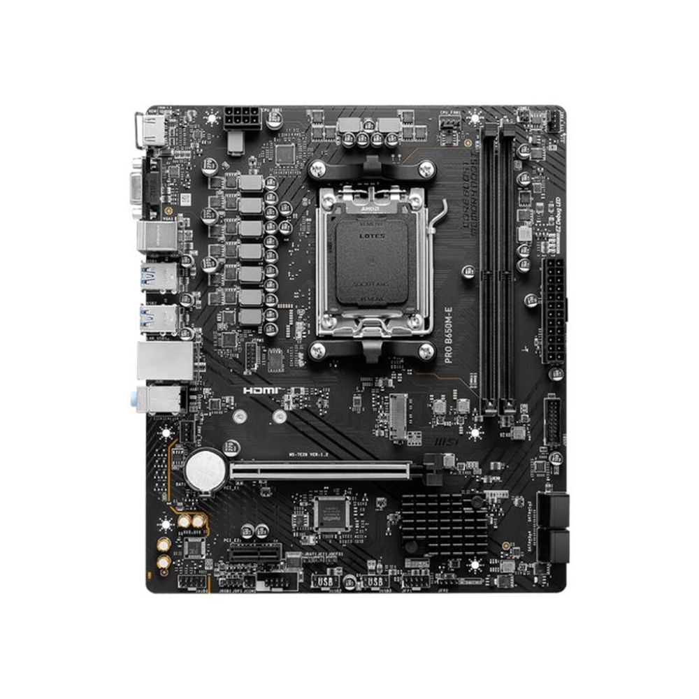 MSI PRO B650M-E DDR5 6800MHZ 1XVGA 1XHDMI 1XM.2 USB 3.2 MATX AM5(AMD A