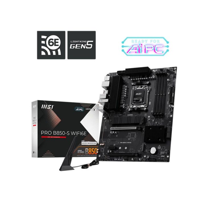 MSI PRO B850-S WIFI6E DDR5 8200MT/S 1XHDMI 1XDP 2XM.2 AM5 ATX (AMD AM5