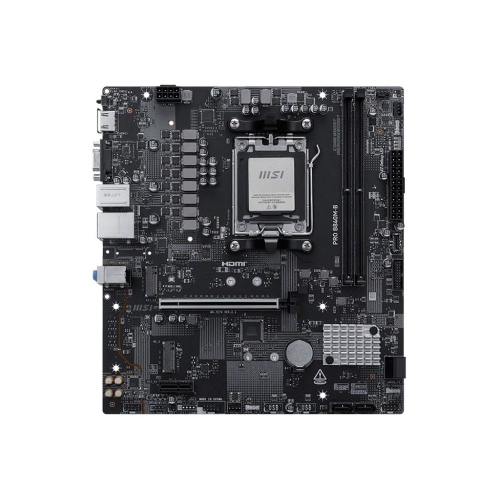 MSI PRO B840M-B DDR5 8000MT/S 1XHDMI 2XM.2 USB-C AM5 MATX (AMD AM5 900