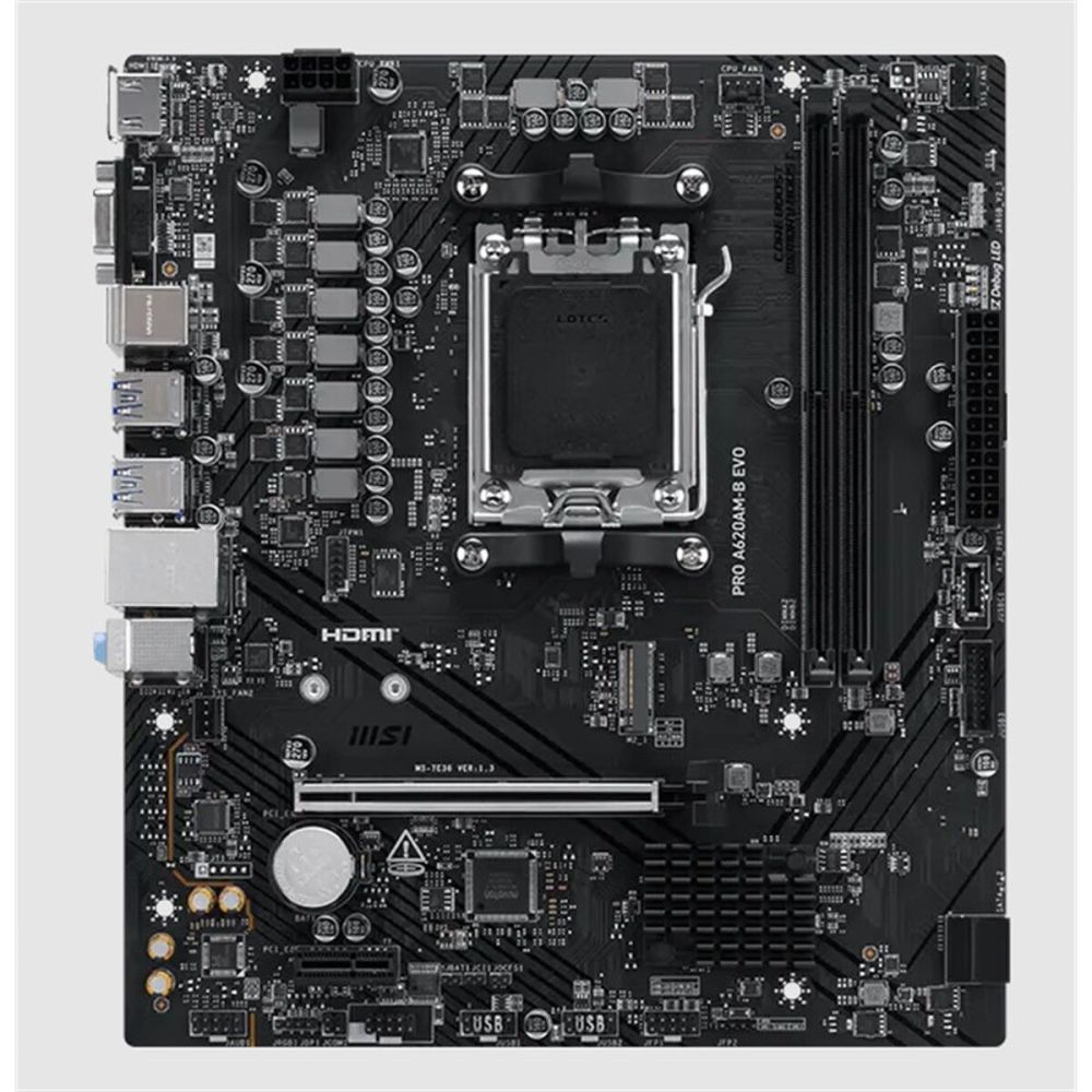 MSI PRO A620AM-B EVO DDR5 6800MT/S 1XHDMI 1XVGA 1XM.2 USB MATX AM5 (AM