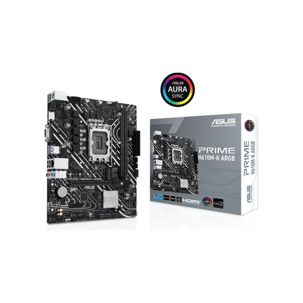 ASUS PRIME H610M-K ARGB DDR5 5600MhZ VGA HDMI GLAN M.2 1700P USB 3.2 G