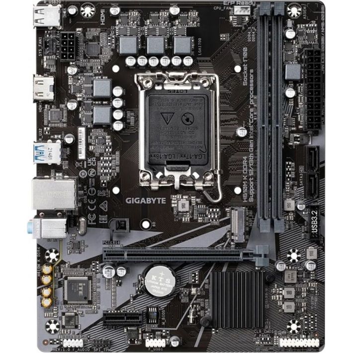 GIGABYTE H610M-K V2 DDR5 5600 HDMI / DP M.2 16X (PCIe 4.0) 1700P (12-1