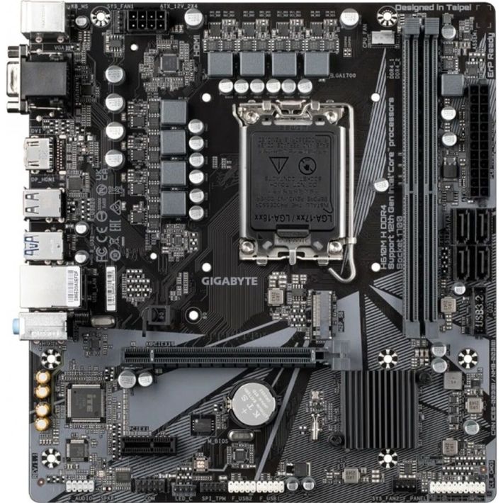 GIGABYTE H610M H V2 DDR5 5600 (OC) VGA HDMI M.2 1700P USB 3.2 Gen1 (12