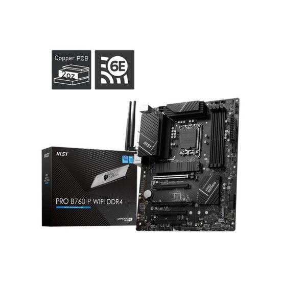 MSI PRO B760-P WIFI DDR4 4000MHZ 1XHDMI 1XDP 2XM.2 USB 3.2 ATX 1700P (