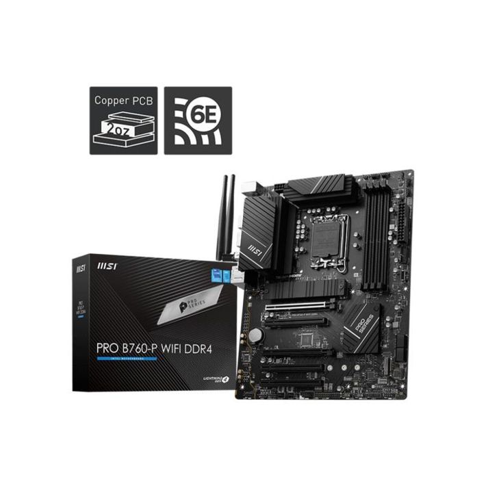 MSI PRO B760-P WIFI DDR4 4000MHZ 1XHDMI 1XDP 2XM.2 USB 3.2 ATX 1700P (