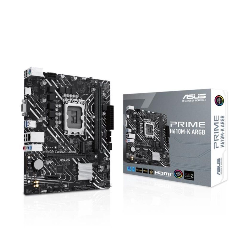 ASUS PRIME H610M-K ARGB DDR5 5600MHZ 1XVGA 1XHDMI 1XM.2 USB 3.2 MATX 1