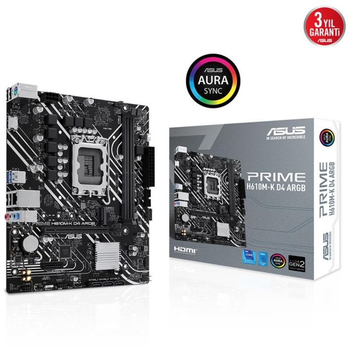 ASUS PRIME H610M-K D4 ARGB DDR4 3200MHZ 1XHDMI 1XM.2 USB 3.2 MATX 1700