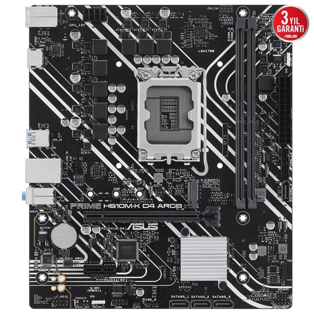 ASUS PRIME H610M-K D4 ARGB DDR4 3200MHZ 1XHDMI 1XM.2 USB 3.2 MATX 1700