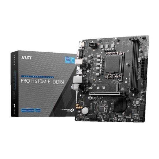 MSI PRO H610M-E DDR4 3200MHZ 1XVGA 1XHDMI 1XM.2 USB 3.2 MATX 1700P (12