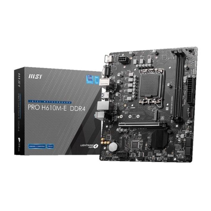 MSI PRO H610M-E DDR4 3200MHZ 1XVGA 1XHDMI 1XM.2 USB 3.2 MATX 1700P (12