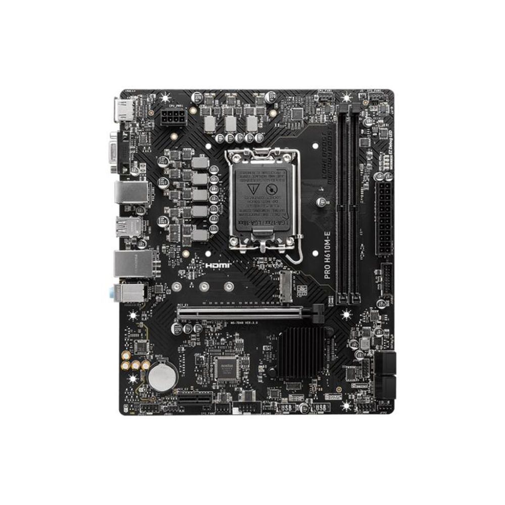 MSI PRO H610M-E DDR5 5600MHZ 1XVGA 1XHDMI 1XM.2 USB 3.2 MATX 1700P (12