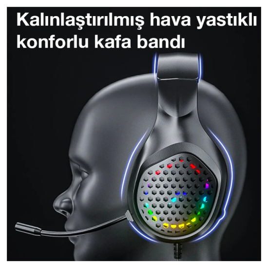 XMOWi R1 Gaming Mikrofonlu RGB Oyuncu Kulaklığı PC- Dizüstü Ve Ps4