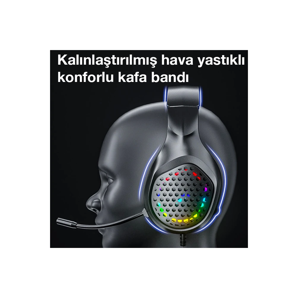 XMOWi R1 Gaming Mikrofonlu RGB Oyuncu Kulaklığı PC- Dizüstü Ve Ps4