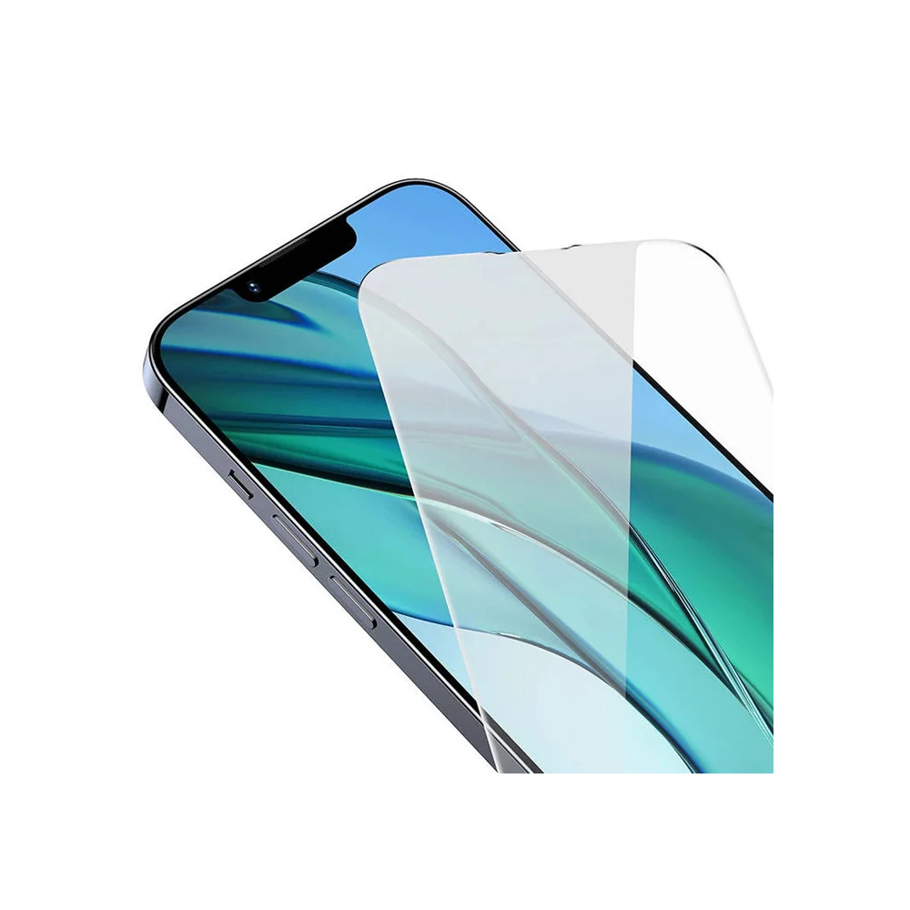 Baseus Crystal Serisi iPhone 15 Plus Full Koruma Tempered Cam Ekran Ko