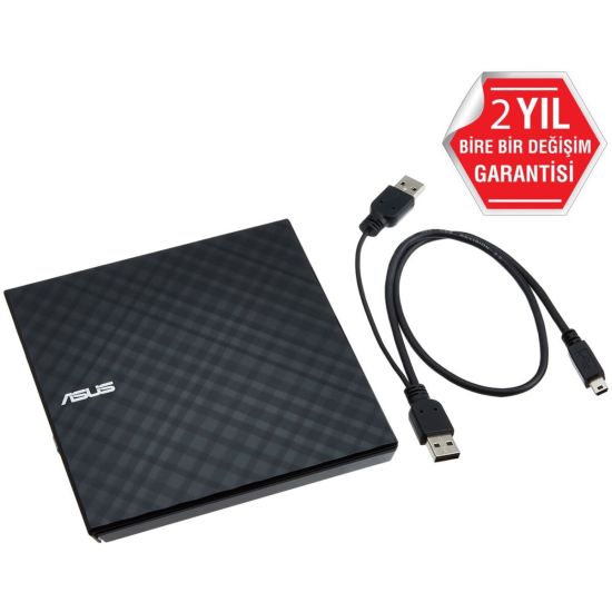 ASUS SDRW-08D2S-U Lite, Usb 2.0, External, Siyah, Slim, Optik Okuyucu/