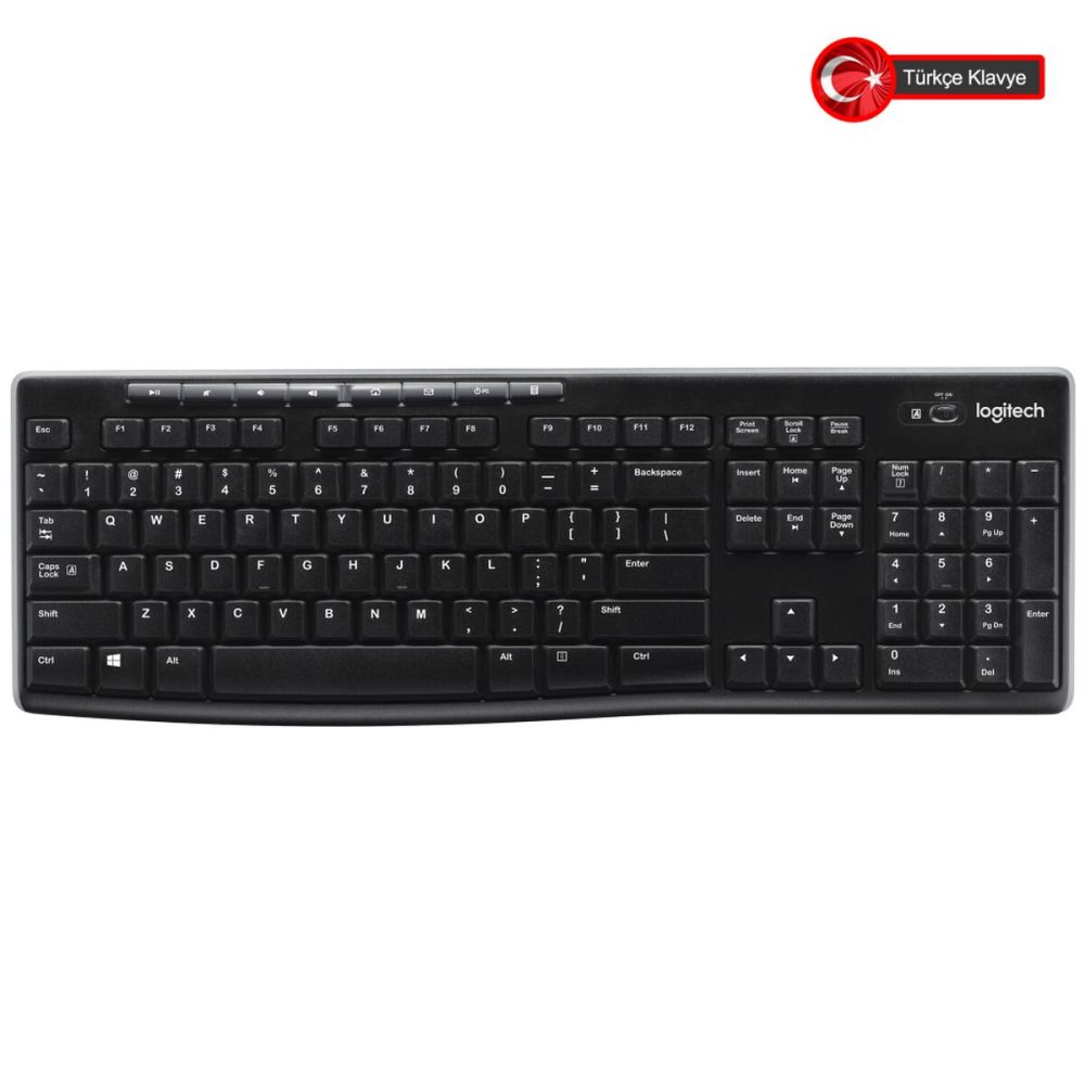 LOGITECH K270, Siyah, 920-003761, Kablosuz, Türkçe Q, Multimedya Klavy