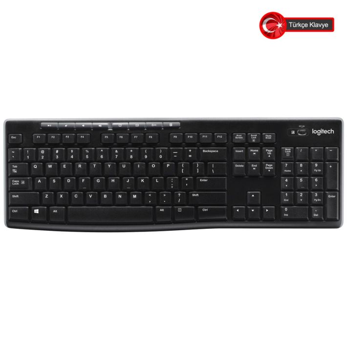 LOGITECH K270, Siyah, 920-003761, Kablosuz, Türkçe Q, Multimedya Klavy