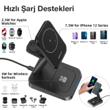 ALLY W68 15W 3in1 Manyetik ve Katlanabilir Portatif Masaüstü Kablosuz 