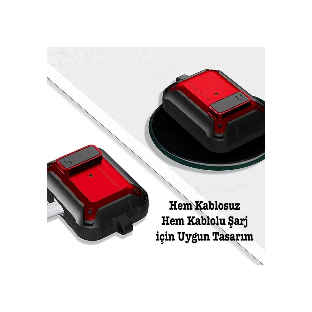 ALLY Shockproof Darbe Emici AirPods Pro Kulaklık Kılıfı