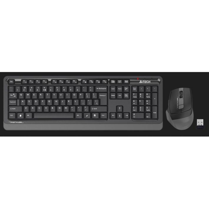 A4 TECH FG1035, Gri, FSTYLER, 2.4Ghz Kablosuz, Türkçe Q, Klavye Mouse 