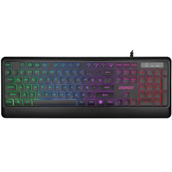 EVEREST KM-R59, FORZA, USB Kablolu, Türkçe Q, Rainbow Backlight, Memra