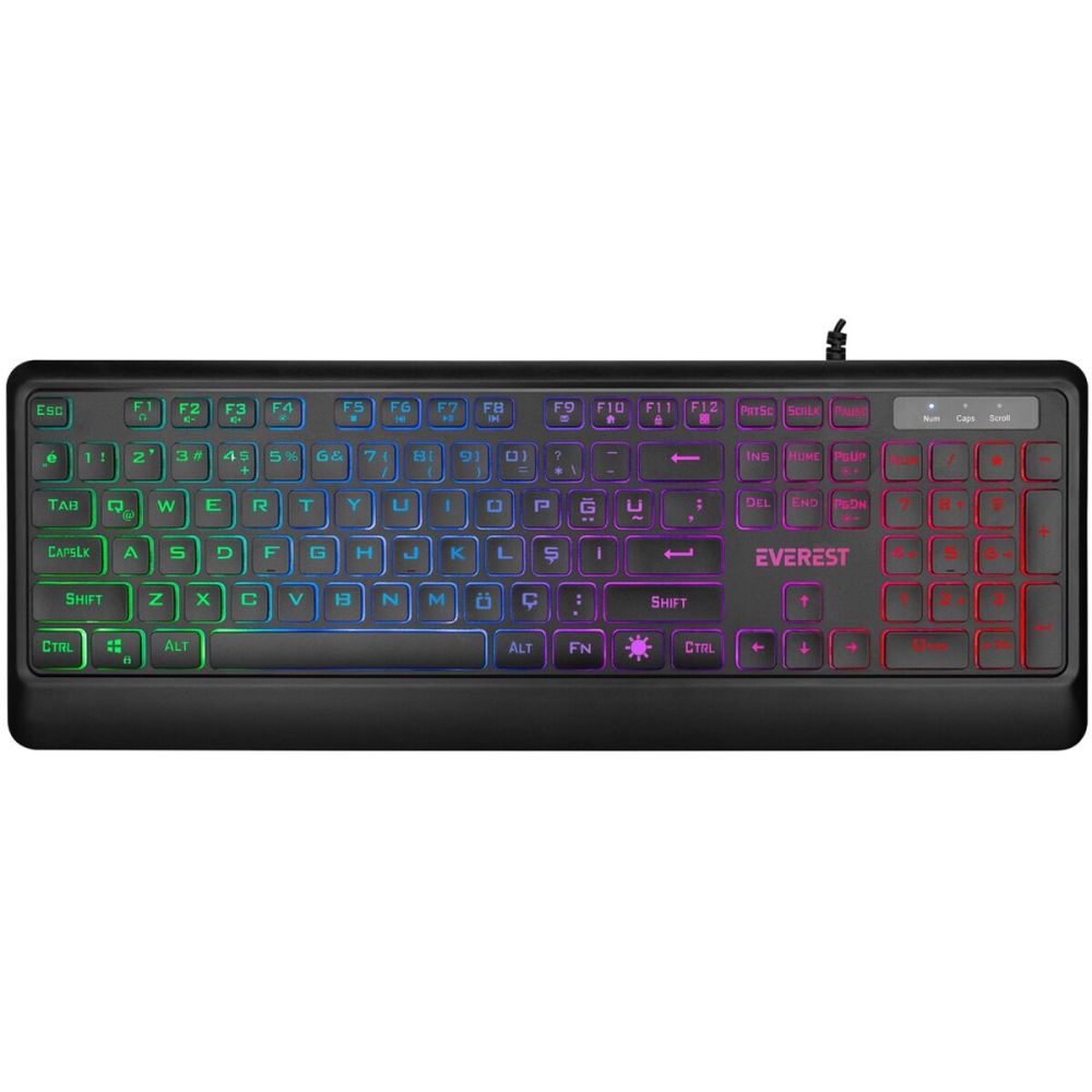 EVEREST KM-R59, FORZA, USB Kablolu, Türkçe Q, Rainbow Backlight, Memra