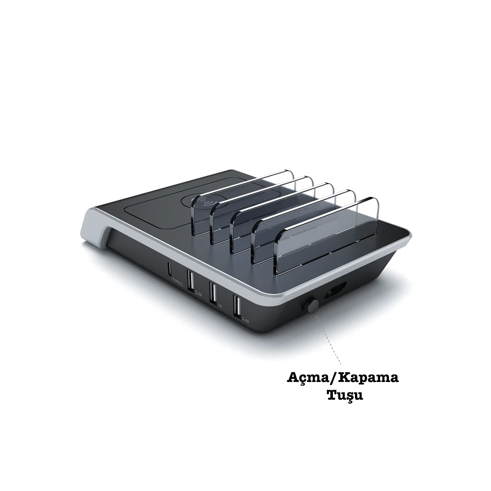 ALLY Multiport 10W Wireless Kablosuz Şarj Cihazı Organizer Stand
