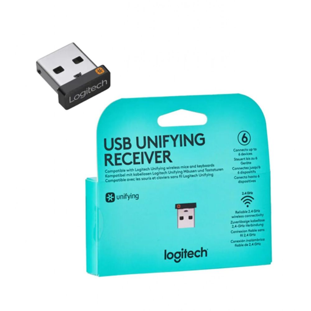 LOGITECH USB UNIFYING RECEIVER, 910-005931, USB Kablosuz Alıcı, 6 Ciha