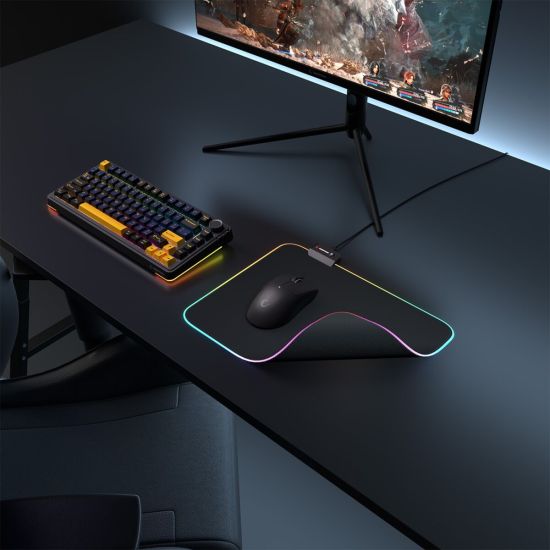 Rampage MP-21, PULSAR M RGB, 252x328x3mm, RGB Led, Gaming, MOUSE PAD (