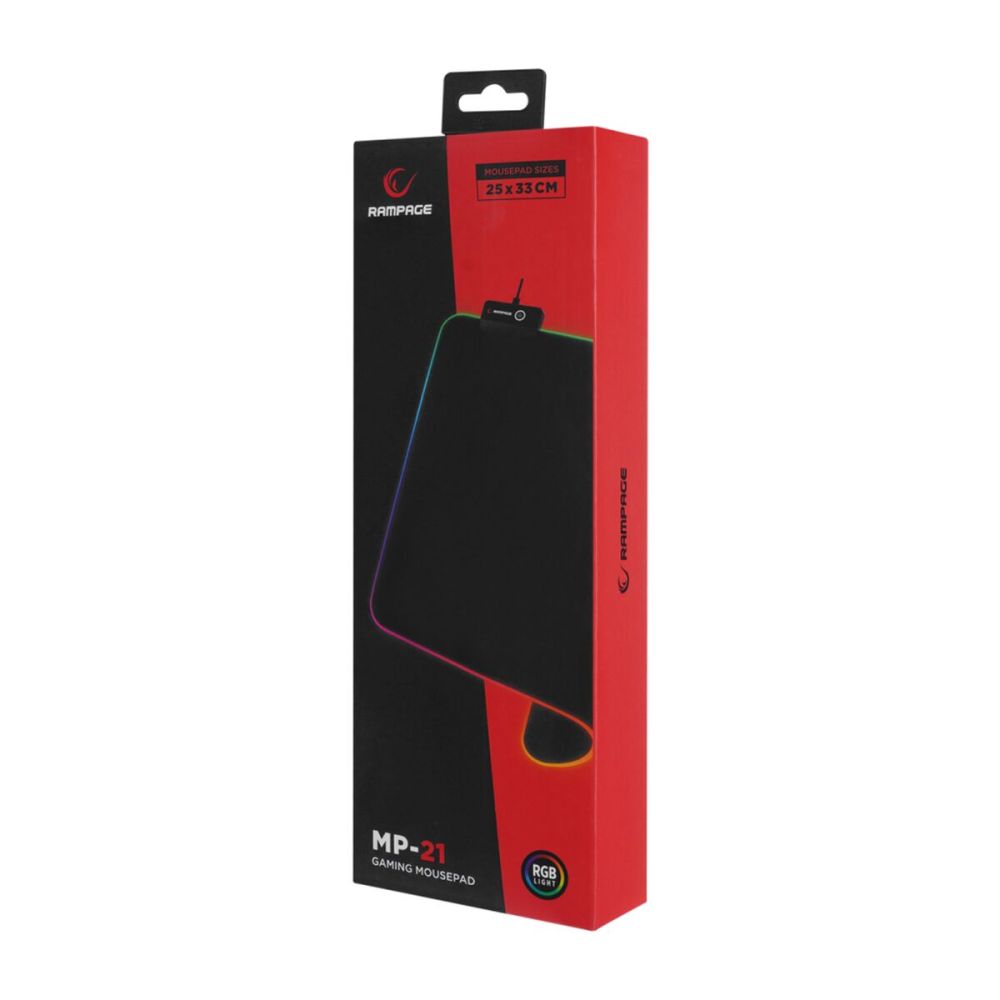 Rampage MP-21, PULSAR M RGB, 252x328x3mm, RGB Led, Gaming, MOUSE PAD (
